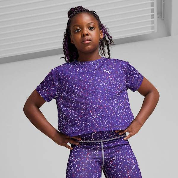 ¡PUMA TRAIN FAVORITE! Camiseta corta infantil. Diseño audaz, comodidad total. ¡Entrena con estilo y energía!