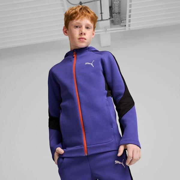 Sudadera con capucha EVOSTRIPE Puma para niños grandes estilo y comodidad para tus aventuras diarias